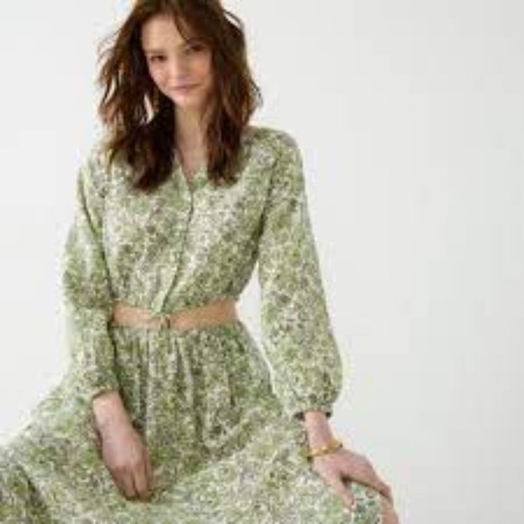 J. Crew Green Floral Maxi Skirt - Picture 2 of 10